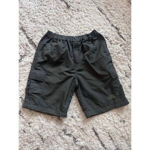 North Face Paramount Peak Cargo Short Men Charcoal Green Elastic Waist Nylon siz